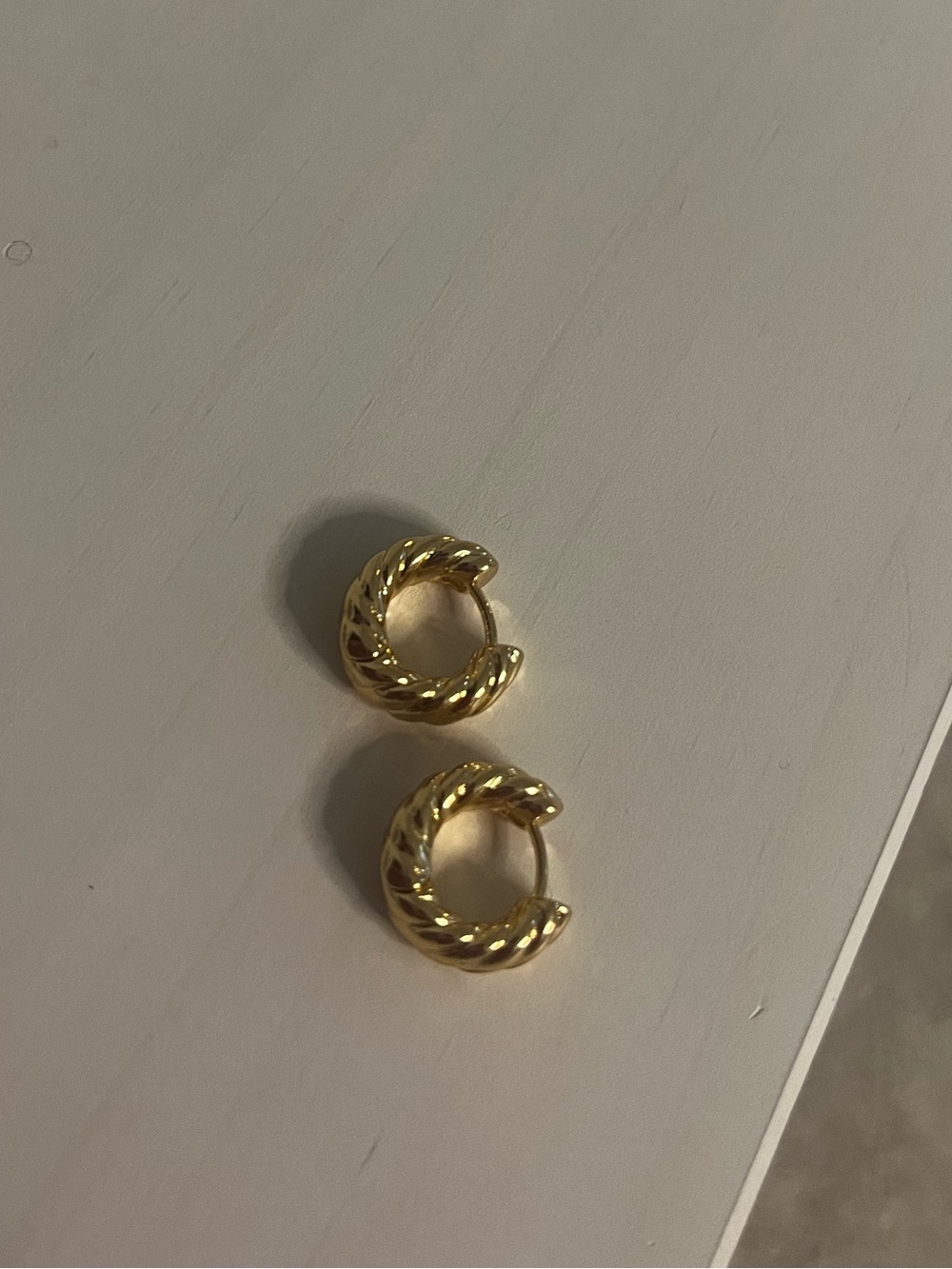Pilcro Gold Twisted Hoop Huggie Earrings